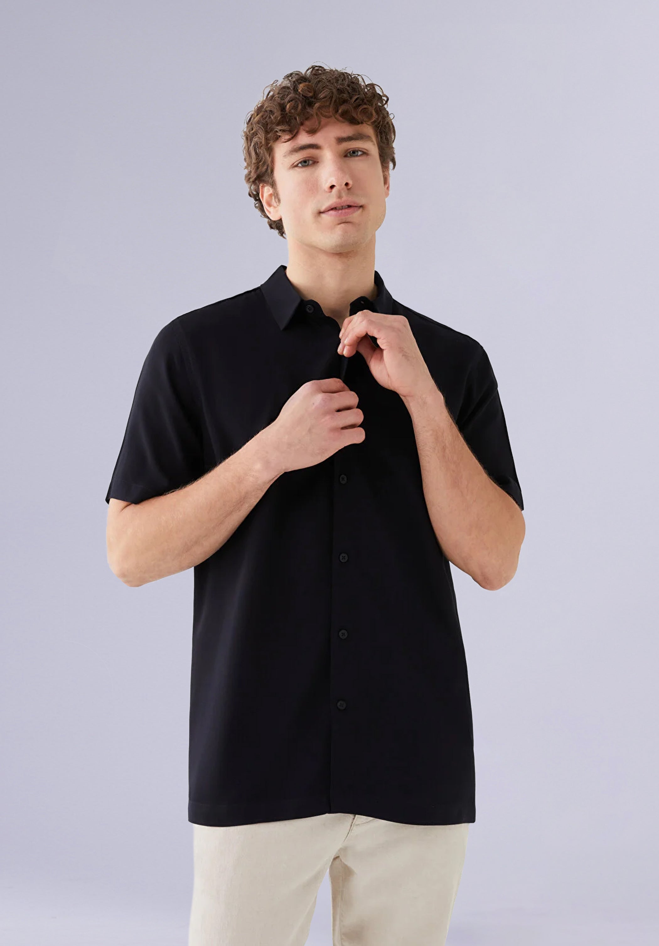 SETH HALF BAMBOO SILK SHIRT