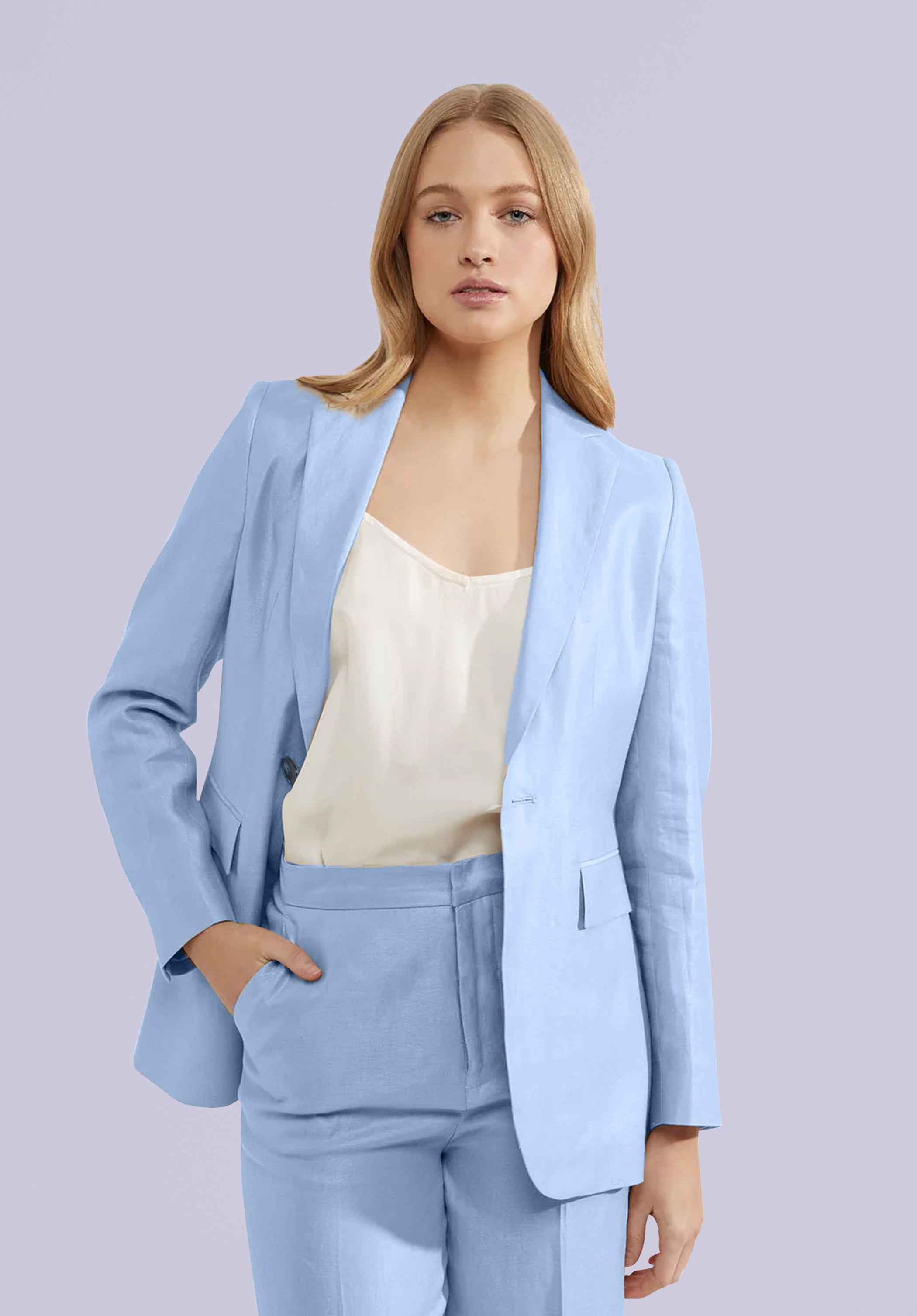 AQUA COTTON LINEN BLAZER