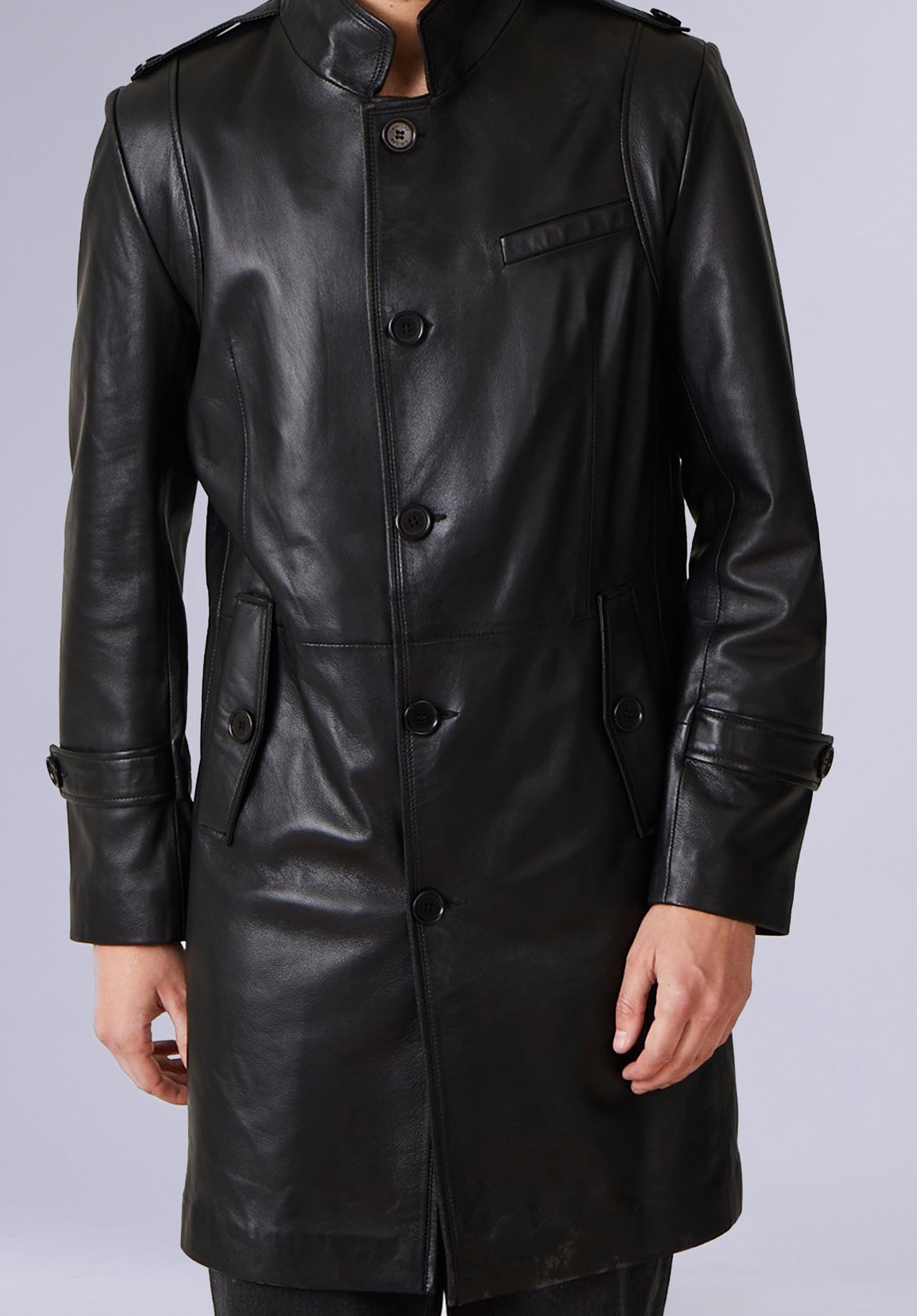 COLEMAN LEATHER TRENCH