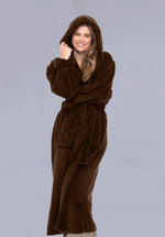 Load image into Gallery viewer, CARAMEL WINTER HOODIE ROBE
